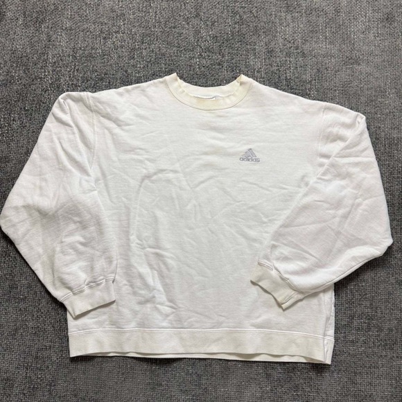 adidas Other - Adidas‎ Sweatshirt Mens Medium White Vintage 90s Embroidered Logo Made in Canada